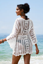 Load image into Gallery viewer, Melina White Embroidery Mesh Cover Up