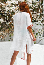 Load image into Gallery viewer, June Contrast Crochet Trim Kimono Cover Up