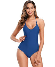 Load image into Gallery viewer, Women&#39;s High Cut One Piece Backless Thong Brazilian Bikini Swimsuits